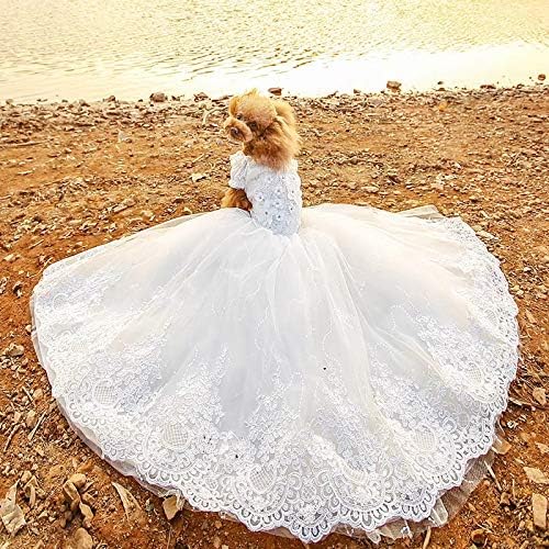 UXZDX CUJUX haljina za kućne ljubimce prateća princeza vjenčanica ponuda odjeća za štene sa velom ručno rađeno