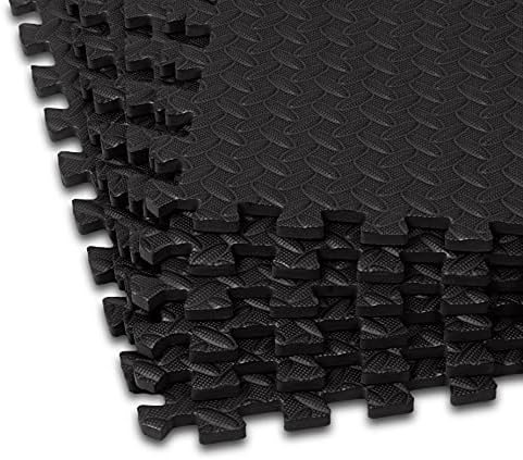 Basics Foam Foam Interlocking Exercise Gym Floor Mat Tiles - 6-Pack, 24 x 24 x .5 Inch Tiles