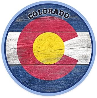 Die Cut naljepnica Kolorado, rustikalna državna zastava, kontura vinil naljepnica 3 do 6 inča ,, velika