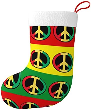 Austenstern Božićne čarape Rasta mirovni potpisuju dvostrani kamin viseći čarape