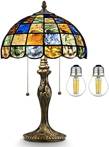 Nizrsky Tiffany Lampa Kristalni Kvadratni Stil, Vitražna Lampa Stolna Lampa 12 Vintage Dnevna