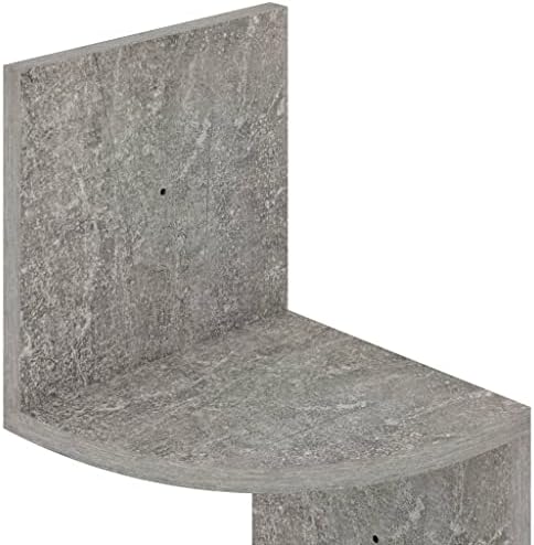 Vidaxl zidni ugaoni betonski beton Sivi 7,5 x7.5 X48.4 iverica