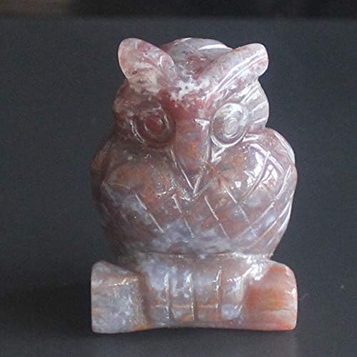 1,5 '' Ručna isklesana mješovita dragulja Crystal Owl Figurine Rezbarenje životinja