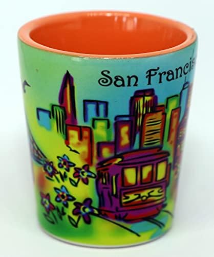 San Francisco California Neon Rainbow Shot Glass