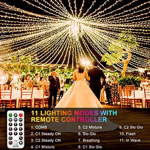 1000 LED Božićna svjetla na otvorenom - 394ft svjetla za božićno drvce koja mijenja dvije boje