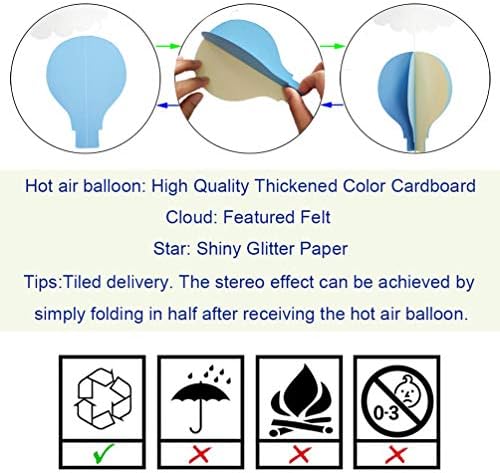 Azowa velika veličina topli zrak balon ukrasi plavi papir viseći vijenca paketa od 4
