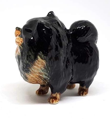 Zoocraft Keramičke minijature figurice pomeranski psi statui stoje crne kućne ljubimce ljubitelji