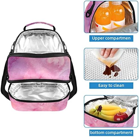 Guerotkr torba za ručak za žene, kutija za ručak za muškarce,ženska kutija za ručak,apstraktni pink