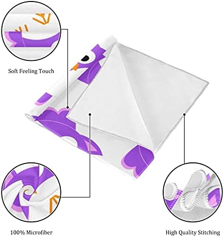 Purple OwlFitness Ručnici za muškarce i žene Ručnik za plažu 2-pack Print Print Brzo sušenje MicroFiber