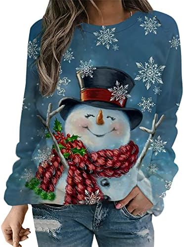 Ružni božićni džemper za žene s dugim rukavima košulje sa dugim rukavima za praznične vrhove