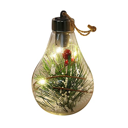 Božić transparentna sijalica LED privezak početna Nova borova igla bobice sjajna Lopta božićna jelka