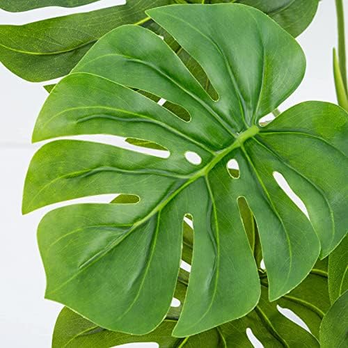 Greenboxx Umjetna monstera Postrojenje 24 Bijeli sadnica - Faux biljna umjetna biljka Split-Leaf