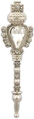 Knighthood srebrni ključ sa prozirnim kamenom i Brošem Swarovski sa detaljima revera