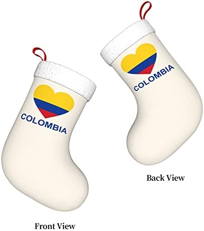 QG ZZX Love Kolumbija Božićne čarape Xmas Čarape Kamin Viseće čarapa 18 inča Dekoracija za odmor