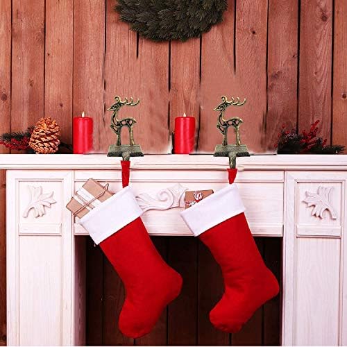 4 komada Reindeer Božićne čarape Držač Božićne kuke Skid mantel Hungovi za kuke za kamin Slobodno