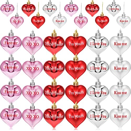36 komada Valentinovo Hanging Heart Ornamenti Drvo srce Baubles srce u obliku ukrasi Valentinovo
