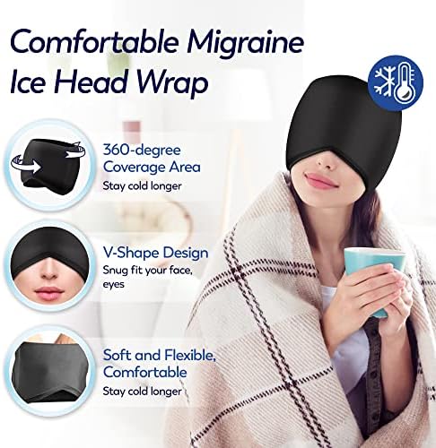Migraine Relief Migraine Ice Head Wrap, glavobolja kapa za migrenu, gel Ice Pack, hladna terapija migraine