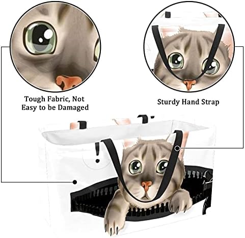 Višekratna Korpa Za Kupovinu Slatka Mačka U Džepu Sa Patentnim Zatvaračem Prenosive Sklopive Piknik