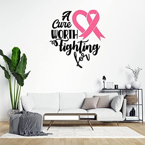 Lijek vrijedan borbe za vinilne zidne naljepnice Pink Ribbon zidne naljepnice fight cancer Awareness Decalanture