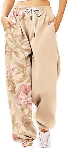 Obrezane hlače za žene Ležerne prilike Cvjetne ženske modne visoke stružne nogave uzorak Digitalni