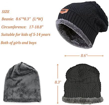 Zimska kapa za dečake devojčice Slouchy Beanie Windproof toplo pleteno dečije lobanje kapa