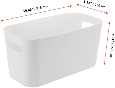 SINJEUN 6 PACK 11-inčni dugi bijeli plastični kupaonica Vanity organizator za odlaganje kante za smeće, kućni