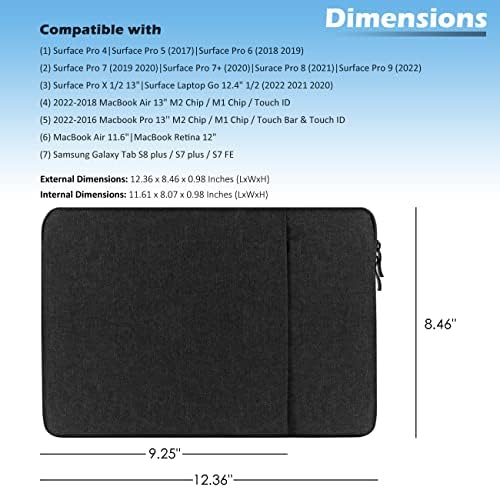ProElife 12-inčni poklopac kućišta za laptop Canvas tablet Protective Bag za Surface Pro 2022-2014