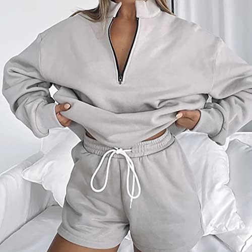 Plivačka kratka odijela za žene ženske čvrste kragne sa patentnim zatvaračem pulover Dugi rukav džemper modni