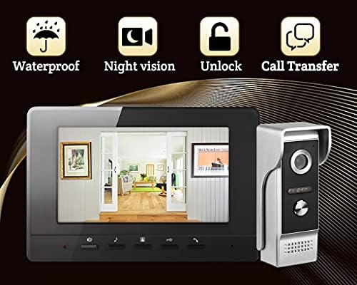 MJWDP Video interfon sistem 7 inča 1000 TVL video portafon Ulazna ploča za dnevni noćni vid za kućnu