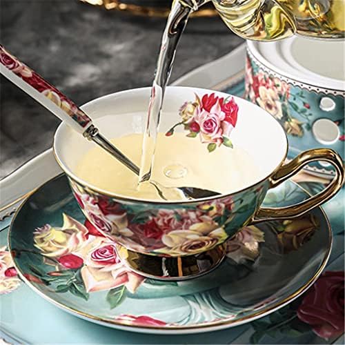 Generička plava dna ruža China Kina Tea set English Porculan Tea set keramičke krema za krema za šećer Teapot
