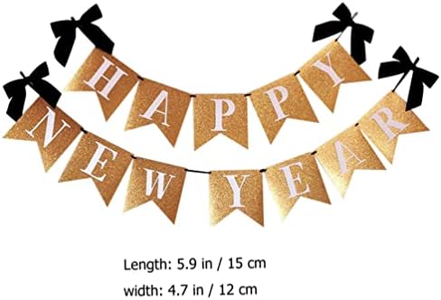 AMOSFUN čarape za punjenje obrađuje sretnu novogodišnju banner rustikalne novogodišnje zabave