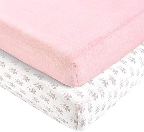 Lush dekor Baby Pixie Fox Geo Organski pamuk 2 Pakov Opremljen lim krevetić, ružičasta