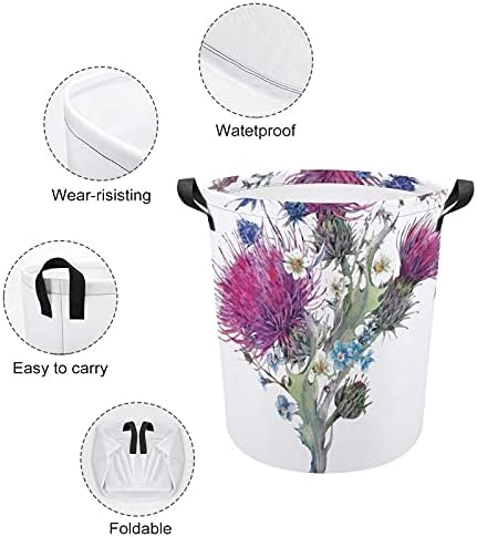 Foduoduo košarica za pranje rublja Ljeto Prirodni rublje rublje s ručicama Sklopiva torba za