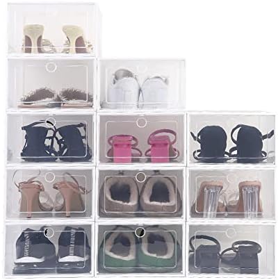Organizator cipela DSSTyles, 12 pakovanja kutija za spremanje cipela, čista plastična pohranjiva