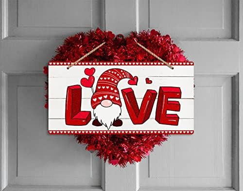 WAAHOME Crveno srce Ljubav Valentines Dan potpisuje vijenac za dekor na vratima, valentini ukrasi