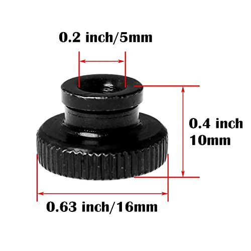 KAIY Knurled Thumb Nuts 10kom M5x0. 8mm Crna okrugla dugmad ručni Nuts za 3d dijelove štampača…