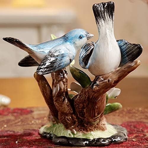 Yebdd porcelanski ljubitelji ptica minijaturna ručno rađena keramika Par ptice figurine vjenčani dekor zanat