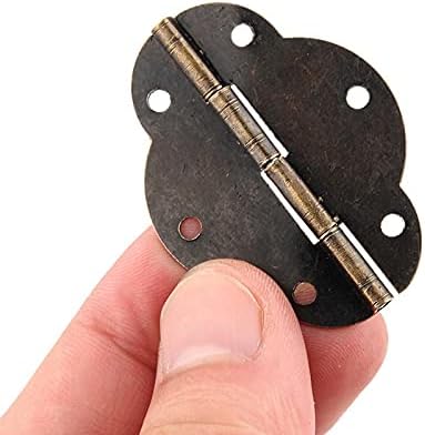 Genigw 10pcs 46 * 35mm Ovalna kutija Dodatna oprema Antikni šarke 6-rupa čipkasti šarke za čipke za namještaj