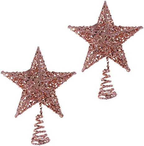 Funomocya 2pcs božićno drvce Top zvijezda Sequin Trim Star Decor Božićni dekor Xmas stablo za odmor Stare