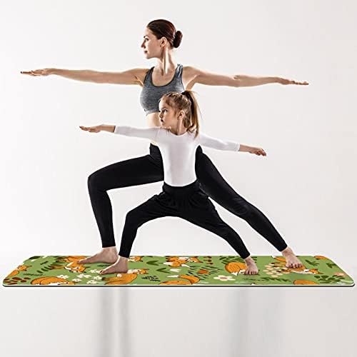 Prostirka za jogu Foxes Zelena ekološka podloga za neklizajuće fitnes vježbe za Pilates i vježbe