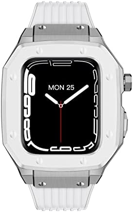 Torbica za sat iWatch serije SE serije SE za Apple Watch 7 6 5 44 45mm Luksuzni metalni gumeni od