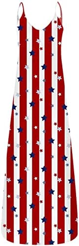 Panoegsn američka zastava maxi haljine ženske haljine bez rukava 4. jula Dan nezavisnosti Dress
