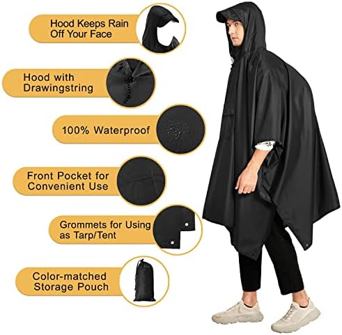 Kiša s kapuljačom vodootporna kabanica za muškarce / žene / odrasle osobe sa džepom