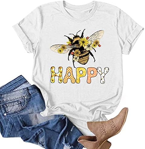 Ženski pčelinji festival Ljetni vrhovi kratki rukav smiješni pčeli pisma od ispisanih majica