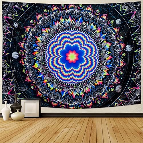 Amonercvita Blacklight tapippy mandala tapiserija uv reaktivnu galaksiju zvijezde tapiserija boemian neonski