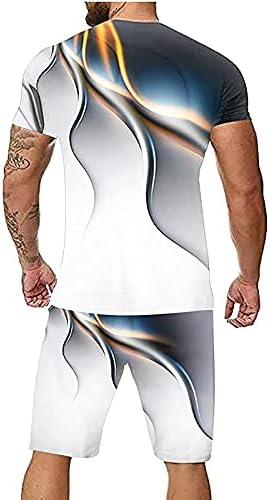 Muški 2 komad odjeće za atletske kratke rukave i kratke hlače Dukseri za trčanje Postavlja 3D fitness sportski