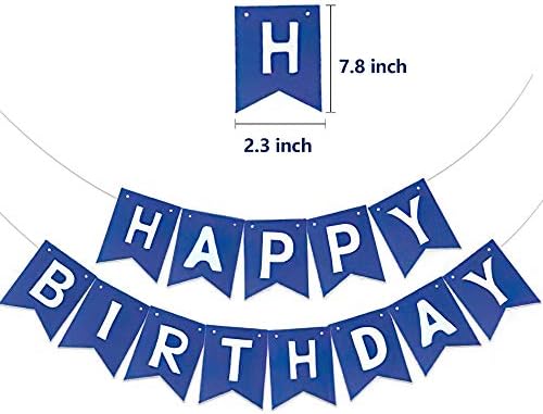 Plavi rođendanski ukrasi, sretan rođendanski pribor, sretan rođendan banner, plavi bijeli srebrni konfeta