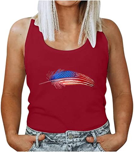 Ženski dan bez rukava Patriotski tenkov sa američkim zvijezdama i prugama prsluk tens ženske majice