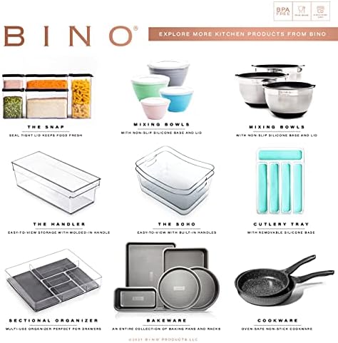 Bino 5-utor Organizator srebrnog softvera za ladicu | Plastični pribor organizator za kuhinjske ladice