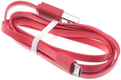 6ft USB kabl Flat Red MicroUSB kabl za punjenje Power Wire kompatibilan sa Motorola Moto E5-Moto
